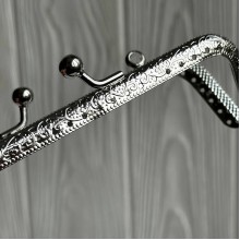 Фермуар для сумки прямоугольный, 12,5х5 см, серебряный, шт.