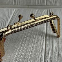 Фермуар для сумки прямоугольный, 12,5х5 см, золотой, шт.