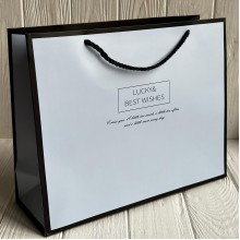 Подарочные пакеты "Best wishes", голубые, упаковка 12 шт.