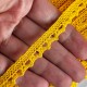 Кружево вязаное (D03401), темно-желтое, 11 мм, рулон 45 м