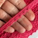 Кружево вязаное (D03401), коралловое, 11 мм, рулон 45 м