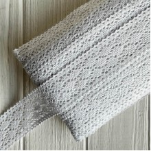 Кружево вязаное Аманда (D30157), 4 см, белое, рулон 45 м