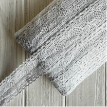 Кружево вязаное Камилла (D30156), 4 см, белое, рулон 45 м