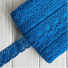 Кружево вязаное Сабрина (D030046), темно-синий, 4 см, рулон 45 м