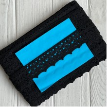 Кружево вязаное (D30088 / А038), 4 см, черное, рулон 13 м