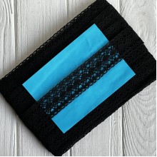 Кружево вязаное (D30089 / A029), 3,8 см, черное, рулон 13 м