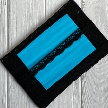 Кружево вязаное (D30097 / А017), 2 см, черное, рулон 13 м