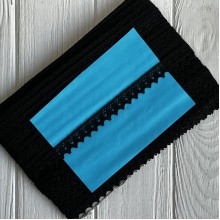 Кружево вязане (D30098 / 2774), 1,5 см, чорне, рулон 13 м