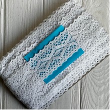 Кружево вязаное (D30095 / A039), 5,3 см, белое, рулон 13 м