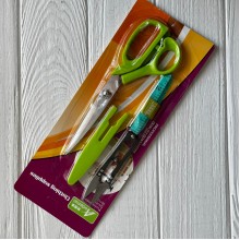 Набор ножницы длинные, ножницы для ниток, метр, салатовые, набор 3 шт.