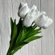Букет тюльпанов, 34 см, белый, букет з 9 шт.