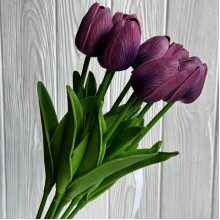 Букет тюльпанов, 34 см, фиолетовый, букет з 9 шт.
