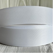 Репс 2,5 см, белый (White), рулон 23 м