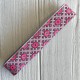 Тесьма вышиванка (узор из ромбов), 2,8 см, белая с розовым, рулон 9 м