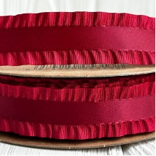 Лента-рюша, 2,5 см, бордовый, рулон 23 м Лента-рюша, 2,5 см, бордовый, рулон 23 м