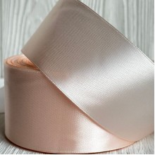 Атлас 5 см, пастельно-персиковий, рулон 33 м