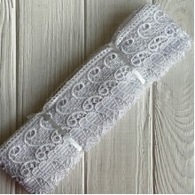 Кружево макраме Тюльпан, 7 см, белое, рулон 9 м