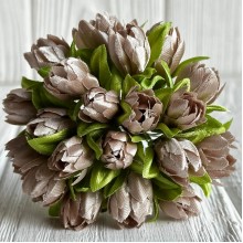 Подснежник, 2 см, бежево-серый, пучек из 20 цветочков