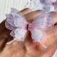Шифоновая бабочка трехслойная со стразами (хамелеон), 5,7х5,5 см, лилово-малиновая, упаковка 25 шт.
