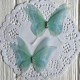 Шифоновая бабочка трехслойная со стразами (хамелеон), 6х5,5 см, тифани-зеленая, упаковка 25 шт.