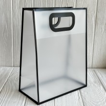 Пакет пластиковый прозрачный (L), 21х11х27 см, черный, упаковка 10 шт.