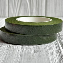 Тейп-лента, 12 мм, оливково-зеленая, рулон 27,5 м