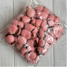 Хлопок стабилизированный (коробочка), 5-6 см, розово-персиковый, упаковка 20 шт.