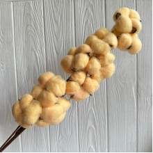 Хлопок на ветке, 60 см, бежево-персиковый, шт.