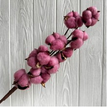 Хлопок на ветке, 60 см, пудрово-баклажановый, шт.