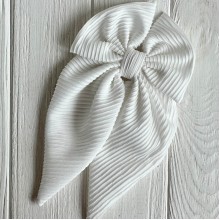 Бант платок гофре, 13х25 см, белый, шт.