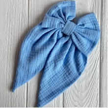 Бант платок муслин, 13х25 см, голубой, шт.