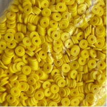 Плоские бусины, 6 мм, желтые, маленькая упаковка 50 г