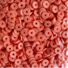 Плоские бусины, 6 мм, персиковые, маленькая упаковка 50 г