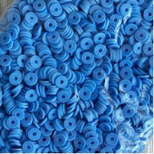 Плоские бусины, 6 мм, светло-синие, маленькая упаковка 50 г