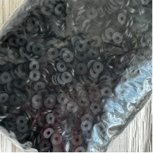 Плоские бусины, 6 мм, черные, маленькая упаковка 50 г