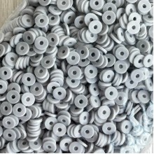 Плоские бусины, 6 мм, серые, маленькая упаковка 50 г