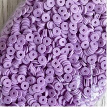 Плоские бусины, 6 мм, сиреневые, маленькая упаковка 50 г