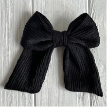 Бант гофра перламутр, 12 см, черный, шт.