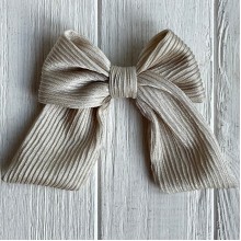 Бант гофра перламутр, 12 см, светло-бежевый, шт.