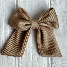 Бант гофра перламутр, 12 см, золотой, шт.