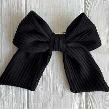 Бант гофра матовый, 12 см, черный, шт.