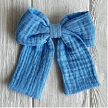 Бант муслин, 12 см, голубой, шт.