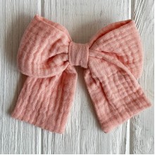 Бант муслин, 12 см, персиковый, шт.