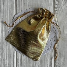 Парчевый мешочек, 9х12 см, золото, упаковка 100 шт.