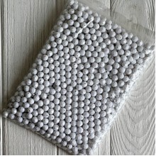 Бусина граненая круглая, 10 мм, белая, упаковка 500 г