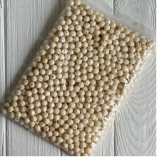 Бусина граненая круглая, 10 мм, молочная, упаковка 500 г