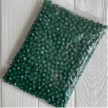 Бусина граненая круглая, 10 мм, темно-зеленая, упаковка 500 г