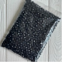 Бусина граненая круглая, 10 мм, черная, упаковка 500 г