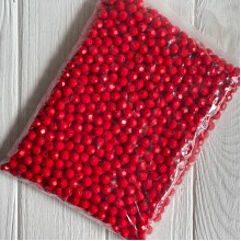 Бусина граненая круглая, 10 мм, красная, упаковка 500 г