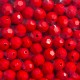 Бусина граненая круглая, 10 мм, красная, упаковка 500 г